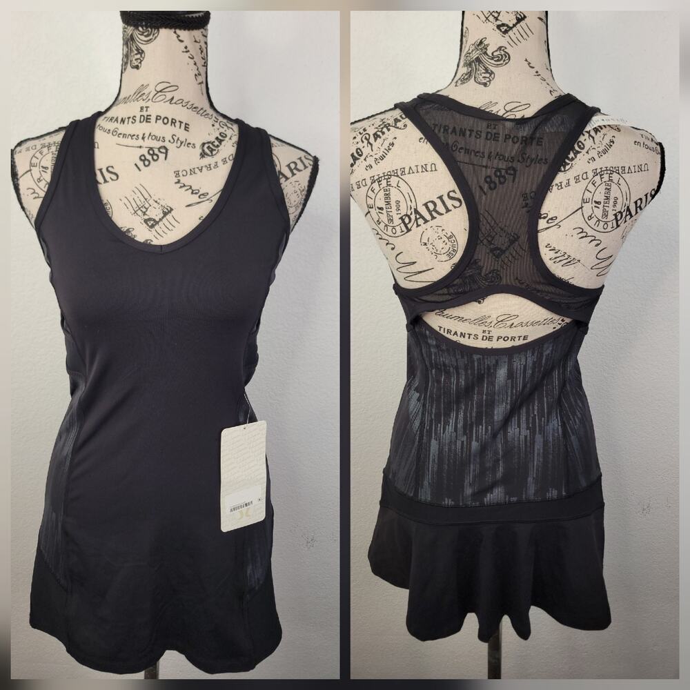 LULULEMON Ace Tennis Dress Womens 4 Black / Scratch Match Black Mesh T326 NEW